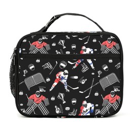 Droerfes Hockey Insulated Lunch Box Reusable Lunch Bag Women Men Cooler Tote Bag For Kids Boys Girls Work Picnic School Office