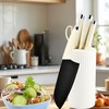 Knife Set with White Universal Block, Compact Knife Set With