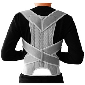 KINGCOO Back Straightener, Back Brace, Breathable and Adjustable Back Supports, Humpback Correction Strap, Posture Corrector for Men and Women, Reduces Neck, Back, Shoulder Pain (4XL, Grey)