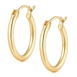 ENROSE Gold Hoop Earrings 14K Gold Earrings for Women 14K Gold Hoop Earrings for Womens Hoops Smooth Lines and Quiet Shine Hoops Earring for Womens 14/16/18/20/25/30/35/40/45/50mm