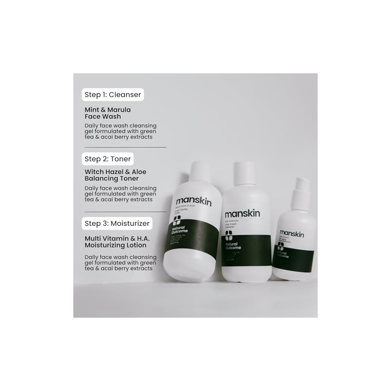 Natural Outcome Kit Cuidado Piel Hombre Facial Régimen Diario Antienvejecimiento