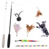 Qiruosing Cat Toys Interactive Cat Toy Wand ; A Retractable