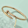 Asavi Atelier 18K Gold Plated Nail Bracelet with Crystal Oval