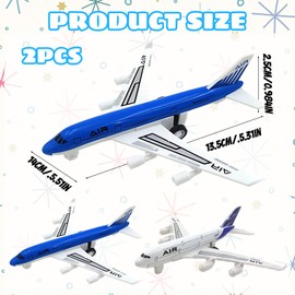 ZORVEXLYNX 2 Pcs Aeroplane Toys, Airplane Toys for Kids Ages 3-12, Durable Toy Plane for Birthday Party Favors, Classroom Rewards and Travel Entertainment