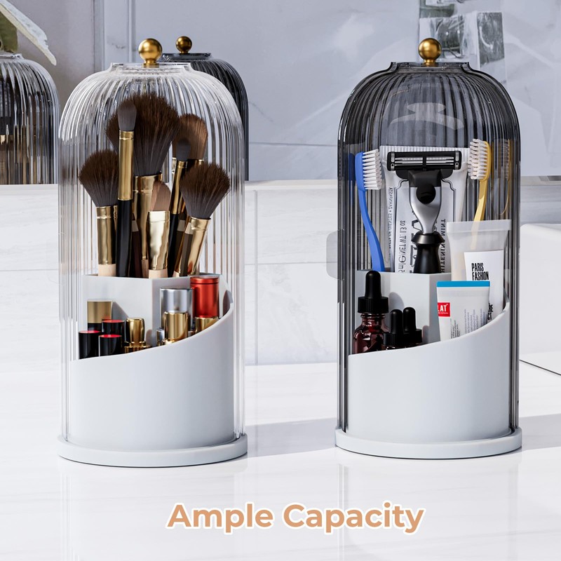 Toothbrush Holders with Sliding Lid for Bathroom Counter Organizer, Tooth