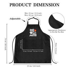 Dad Gift Cadeau PapaGift Funny Man Cooking Dad Father Day Aprons For Men Kitchen Apron With 2 PocketsDad Grandad Bbq Chef Kitchen Apron DadBirthday Gifts Grandpa Birthday Gift Fathers Gifts Ideas