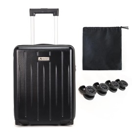 Aklsvion 18-inch Carry-on Boarding Luggage: Equipped with Movable Wheels, TSA Approved,Under the Seat, Hard Shell Construction, Lightweight Bag with Essential Accessories (Jet Black)