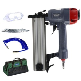 18GA Pneumatic Brad Nailer,Accepts 5/8 to 2Inch Brad Nails & Crown 5/8 to 1-5/8 Inch Staple.2 in 1 Nail Gun with 1600 Nails and 1200 Staples (Include 6m Air tube & Portable Bag)