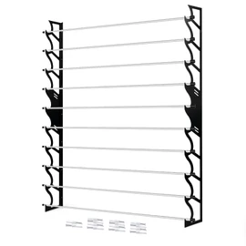 FOSHIO Vinyl Roll Holder for Pulling 10 Rollers of Vinyl, Metal Vinyl Rack with Mounting Hardware Wall Mounted for Vinyl, Transfer Paper Tape, Wallpaper, Window Film, Wallpapper, Rollers Not Included