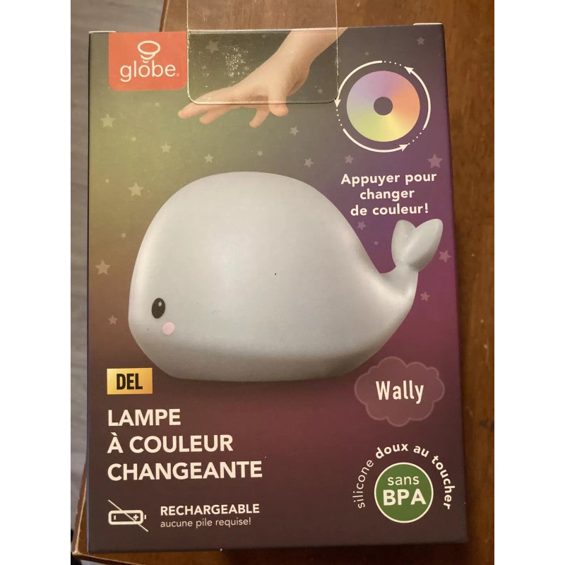 Globe Electric Wally Whale White Multicolor Changing Integrated LED Silicone