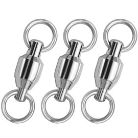 Atibin High Strength Fishing Swivel Tackle Bearing Rings Fishing Swivels Stainless Rolling Ball Bearing Swivel Saltwater Freshwater 25pcs 109lbs