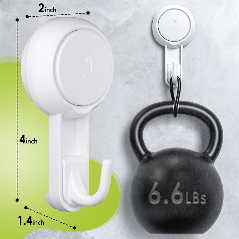 Elegear Mini Suction Cup Hooks for Shower - 2 Pack