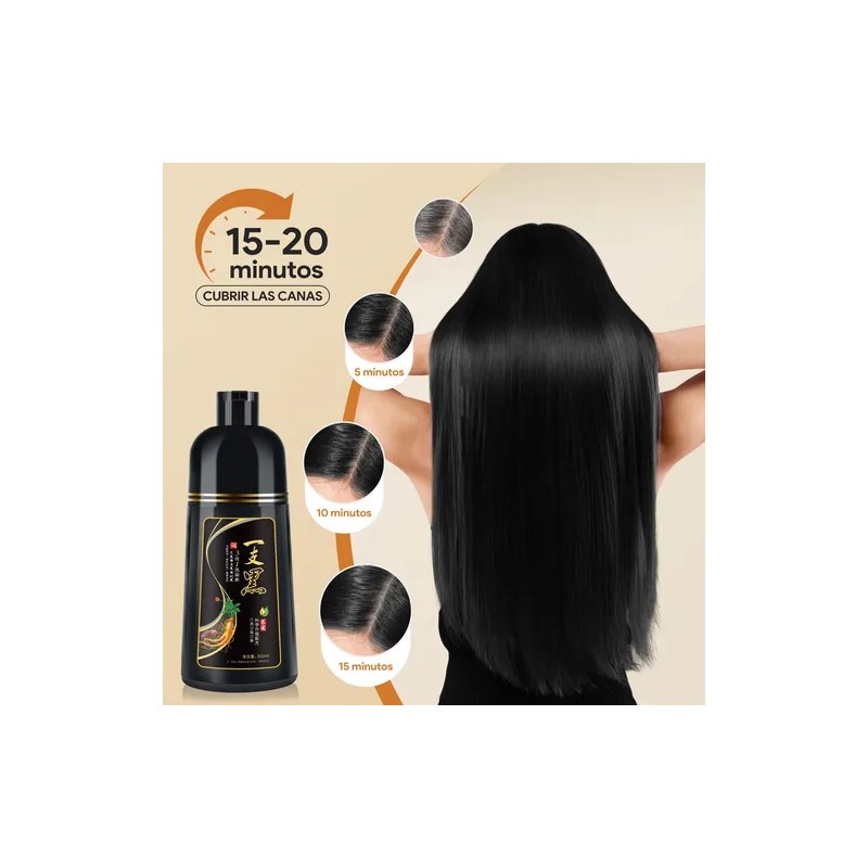 Shampoo Tinte Instantáneo Cubre Canas 3en1 Natural Jengibre