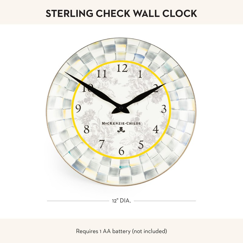 MACKENZIE-CHILDS Wall Clock, Decorative Clock for Kitchen and Living Room,