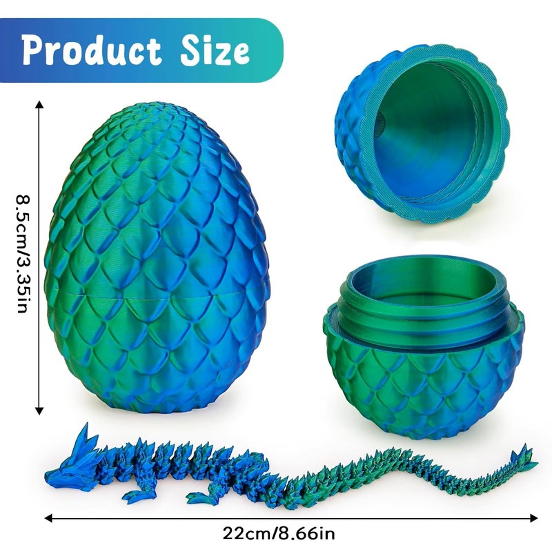 2 Packs Dragon Eggs with Dragon Inside, 3D Dragon Eggs