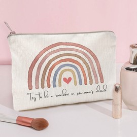 Try To Be A Rainbow In Someone's Cloud Makeup Case Best Friend Gift Sister Gift Rainbow Cosmetic Bag Gift Idea Cute Gift