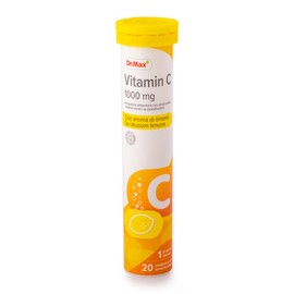Dr.Max Vitamin C 1000 mg, Lemon Flavored Food Supplement 20 Effervescent Tablets, Reduces the Sense of Tiredness and Helps the Immune System