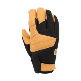 Carhartt Men's Wind Fighter Thermal Lined Synthetic Leather Secure Cuff Glove, Black Barley, Small