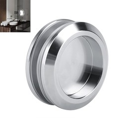 KLEHOPE Sliding Door Handle, Inlet Handle, 58 mm Round Recess Handle with Screw, Handle Shell, Round Handle Shells for Sliding Doors, Handle Shell, Room Doors and Drawers