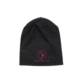 SCHIETWETTER Accessory Children's Hat, Lightweight Beanie, Transition Hat, Thin Headwear, Logo Print, Stretch, Warm, Plain, Anthracite/Rose