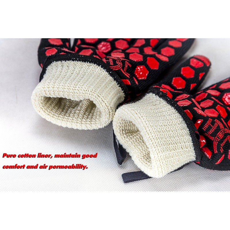 J H Heat Resistant Oven Glove:EN407 Certified 932 °F, 2