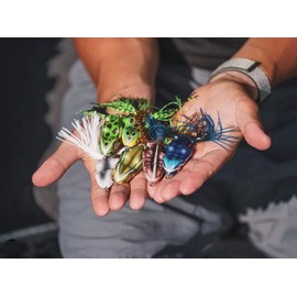 Scum Frog Painted Trophy Series Topwater Bass Fishing Hollow Body Frog Lure with Weedless Hooks, Shameless Shad, 5/8 Ounce