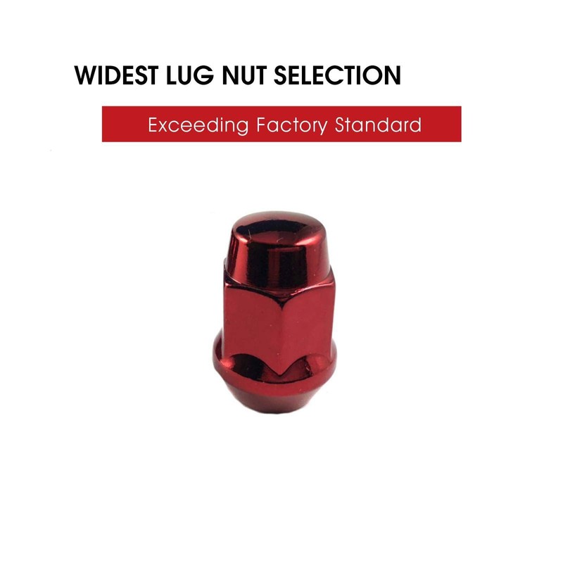 EZAccessory 20 Red Bulge Acorn Lug Nuts 12x1.5 Thread Size