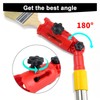 Multi-angle brush extension, 180° swivel for extension rod attachments, multi-angle