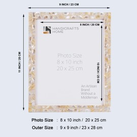 Handicrafts Home 8x10 Picture Frames - Vintage Style Wall Hanging & Desk Decor - Farmhouse Photo Frames Ideal for Living Room Office & Home Decor Picture Frame for Diploma, Wedding & Wall Decor, White