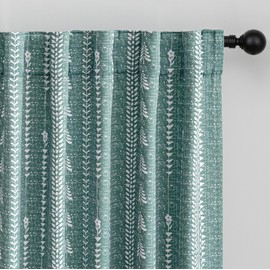 MEETSKY Boho Blackout Curtains Patterned Farmhouse Aqua Curtains 84 inch Long for Bedroom Living Room Full Room Darkening Drapes Thermal Insulated 2 Panels