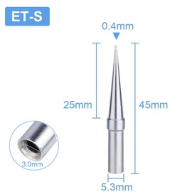 Bestgle 5pcs Soldering Iron Tips ETS 0.4mm Replacement Tip Compatible with Weller WESD51 WES51 PES51
