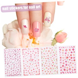 Baluue 5sets Cherry Blossoms Nail Art Stickers Stick Nails Floral DIY 8sheets*5