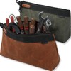 WELKINLAND 2-Pack Heavy-Duty Waxed Canvas Tool Pouches, 14-Inch Zippered Tool