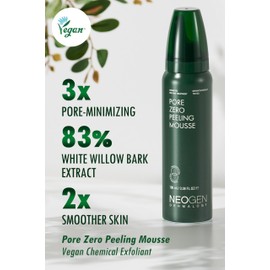 [K-Beauty] Neogen Dermalogy Pore Zero Peeling Mousse | All-in-One Foaming Exfoliating Face Wash Visibly Firming, Tightening & Lifting Skin 3.38 fl oz