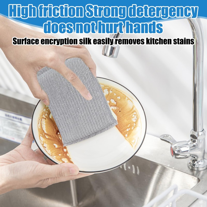 8-Pack Non-Scratch Scouring Pads – Reusable Kitchen Sponges for Dish