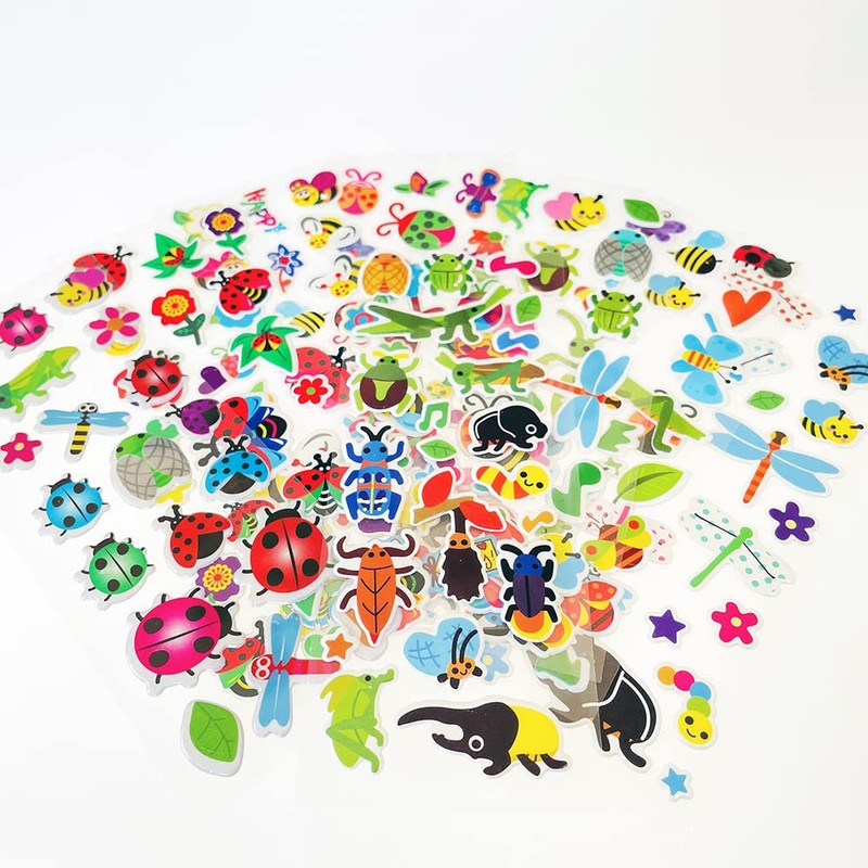 SIX VANKA 3D Puffy Stickers for Kids, 8 Different Sheets