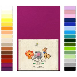 Soft Dream Spannbettlaken 80x160 cm - Premium Qualität - 100% gekämmte Baumwolle Jersey -Spannbetttuch für Kinderbett Juniorbett - OekoTex Zertifiziert - Made in EU - Amarant