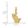 Saris and Things 14k Yellow Gold Solid Praying Hands Charm