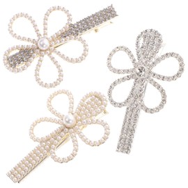 Healvian 3pcs Flower Hair Clips Elegant Headdress Accessories for Women Charming Decorative Bobby for Girls Unique Floral Design Comfortable Non- Headwear