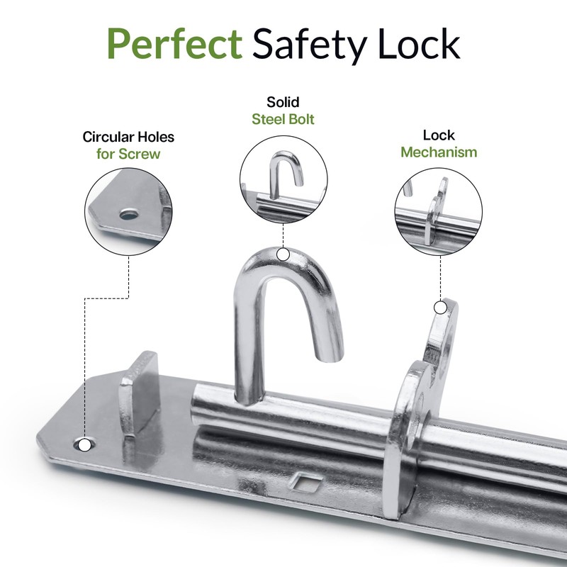 Galvanised Brenton Bolt Sliding Door Lockable Padbolt – 4" (100mm)
