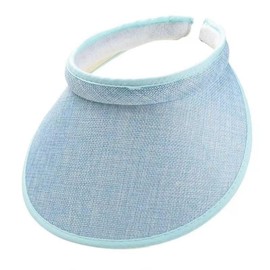 jecvxor Cloth Covered Slip-On Visor for Women, Adjustable Cap Sports Sun Visors for Men, Women's Clip On Golf/Tennis/Running Visor Hat (LightBlue)