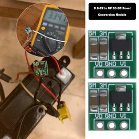 YINETTECH 10PCS 0.9-5V to 5V DC-DC Step-Up Power Module 1.5V 1.8V 2.5V 3V 3.3V 3.7V 4.2V to 5V Voltage Boost Converter Board 10.6x10.6x7.6mm Module Green