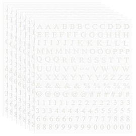 PATIKIL Letter Nail Stickers, 8 Sheet 3D Self-Adhesive English Letter Nail Decal Small Alphabet Art Sticker Metallic Fluorescence Design Manicure for Women DIY Decor, White