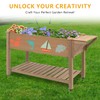 ketive Raised Garden Bed with Lockable Wheels Mobile Elevated Wood