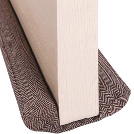 Lavish Home Décor Luxury Tweed Fabric Draught Excluder for Bottom of Door - Double Sided Interior Door Draft Stopper, Blocker, Guard, Seal - Grey and Brown (Brown)