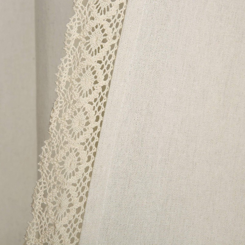 Lush Decor Ivory Rosalie Window Curtains Farmhouse, Rustic Style Panel