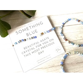 Something Blue - Agate Crystal Bracelet - Bride's Blue Bracelet - Crystal Blue Bracelet or Anklet - Handmade in Surrey (9-10 inch anklet)