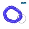 PATIKIL Spiral Keychain, 6 Pack Plastic Wrist Coil Keyring Wristband