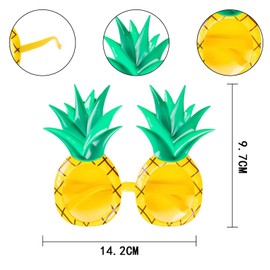 CheeseandU 3Pack Pineapple Party Glasses Hawaiian Tropical Theme Sunglasses for Summer Beach Vacation Dressup