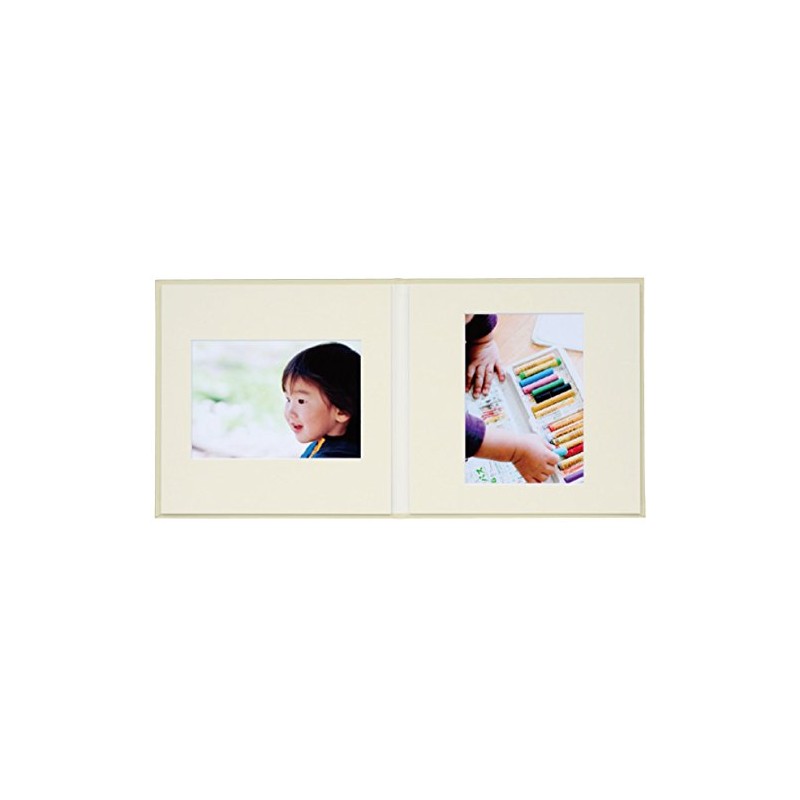 ナカバヤシ Vカットマット写真台紙 2L判2面 スクエアタイプ ホワイト VM2L-301-W